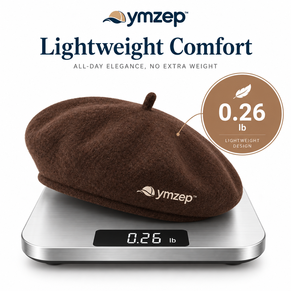 Brown Wool-Look Classic Beret — Weight