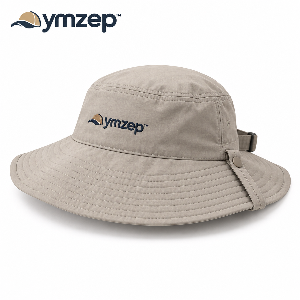 Taupe Short-Brim Bucket Hat — Hero