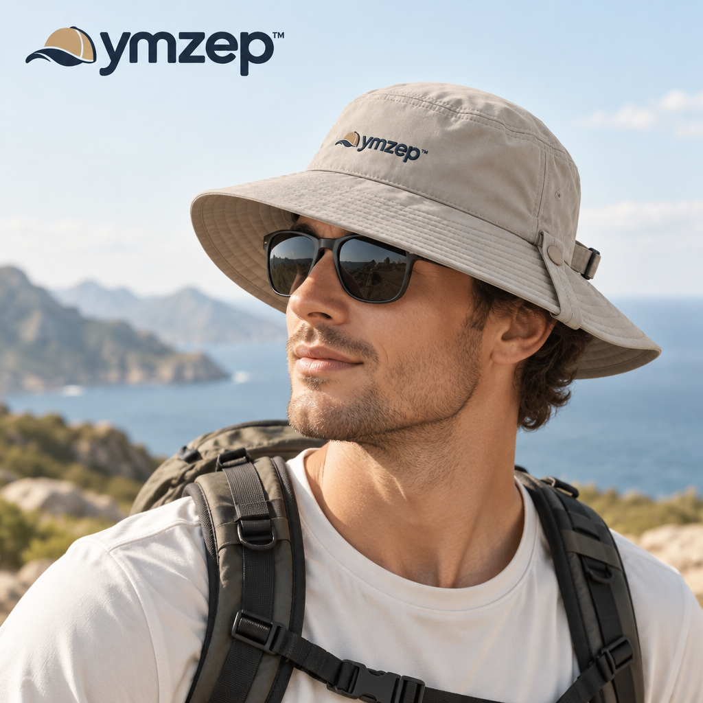 Taupe Short-Brim Bucket Hat — Lifestyle