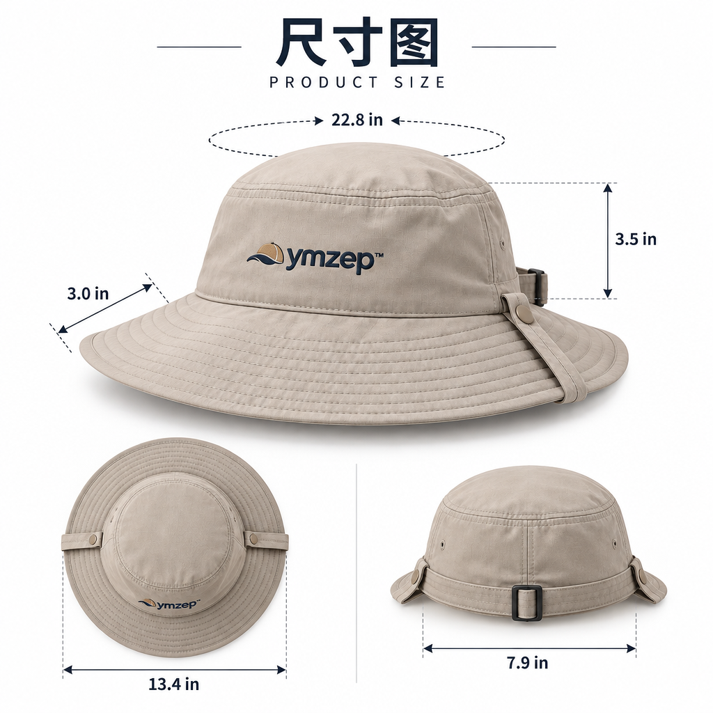 Taupe Short-Brim Bucket Hat — Size