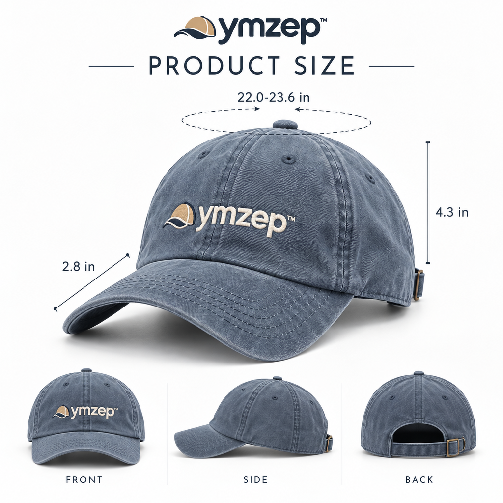 Washed Blue Denim-Look Baseball Cap — Size