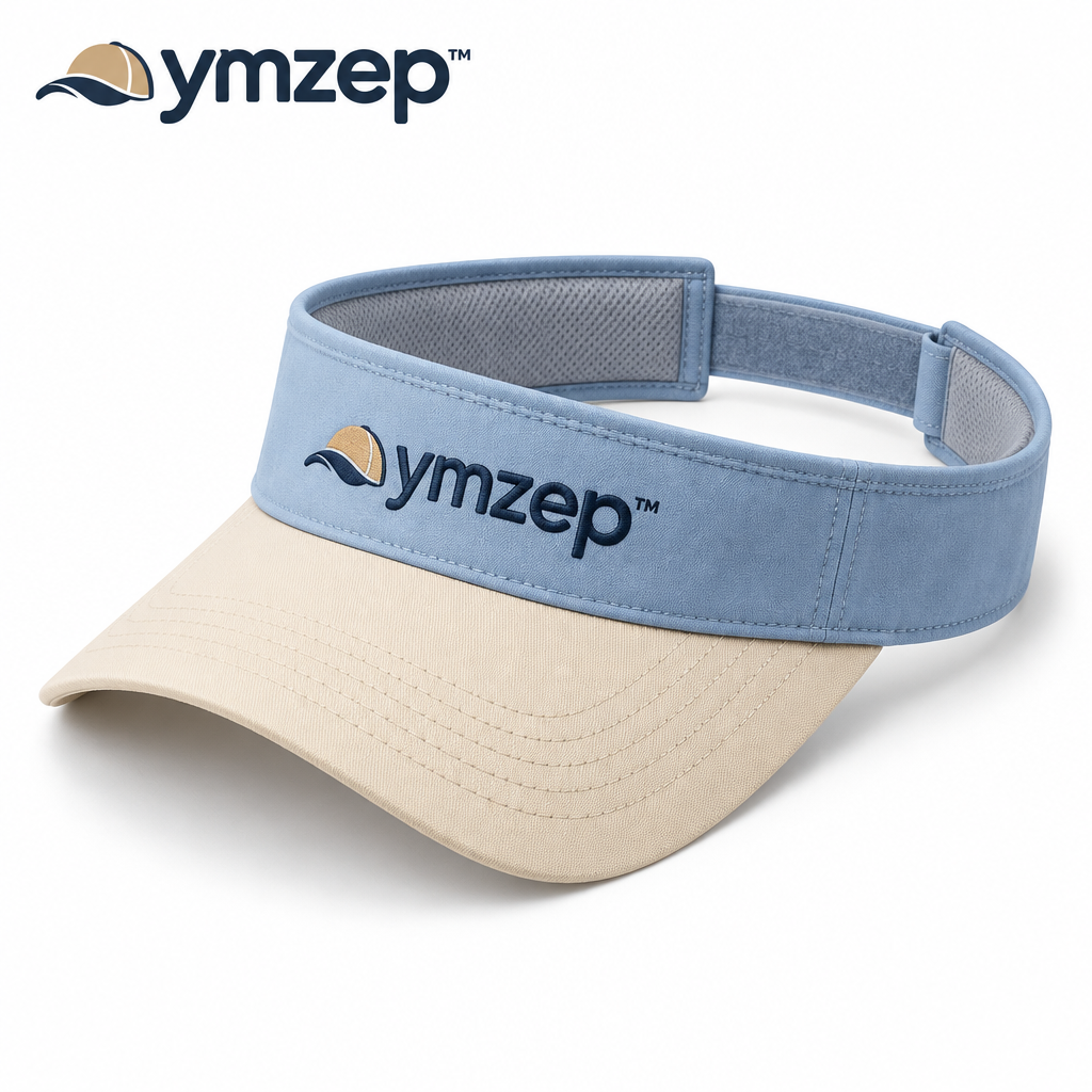 Blue & Beige Open-Top Sports Visor — Hero