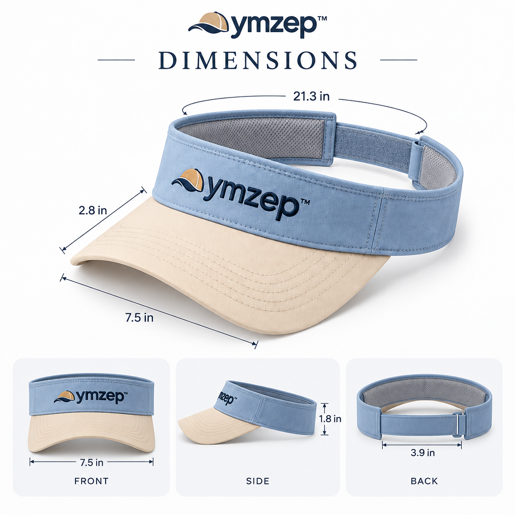 Blue & Beige Open-Top Sports Visor — Size