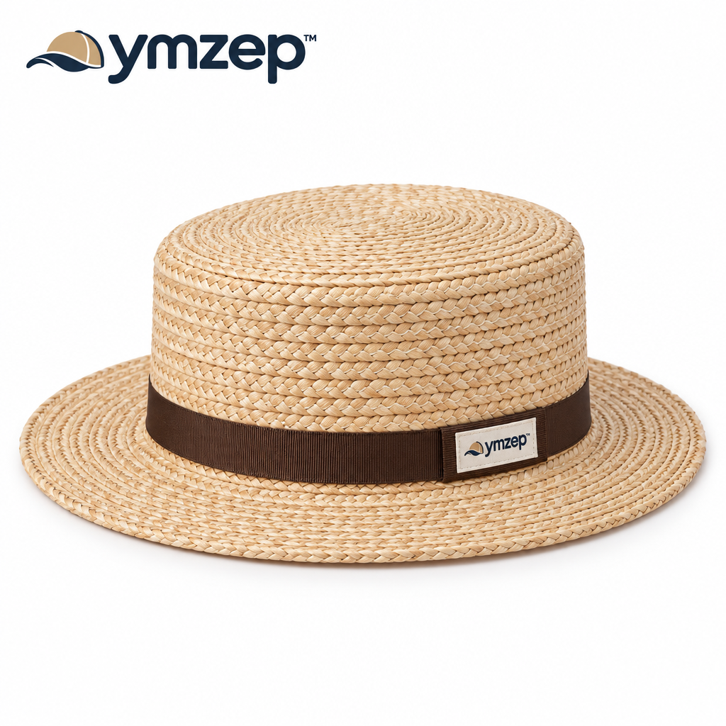 Natural Straw-Look Boater Hat — Hero