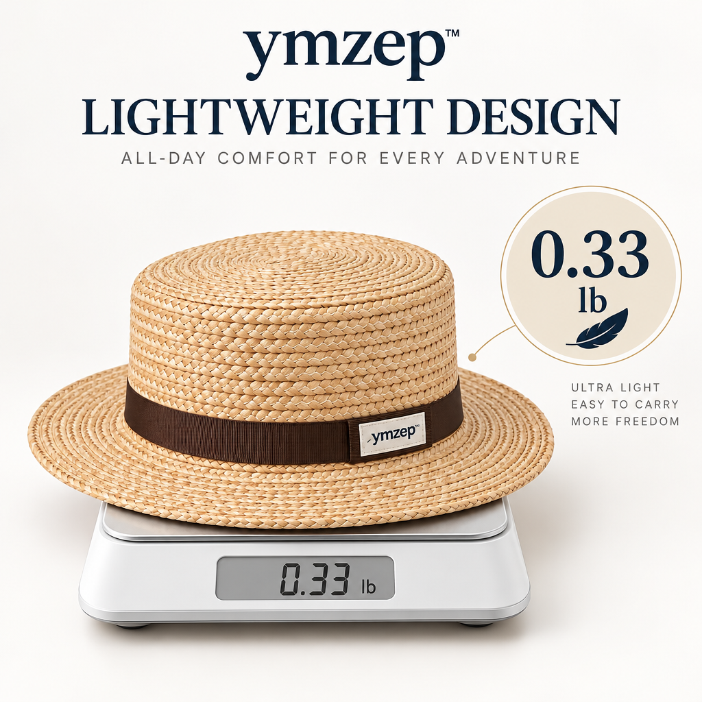 Natural Straw-Look Boater Hat — Weight