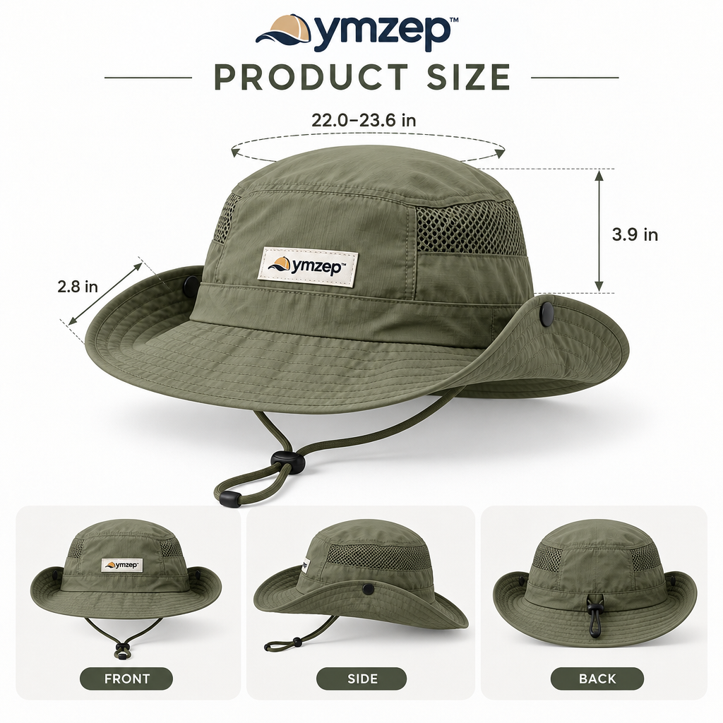 Olive Green Boonie Hat with Chin Cord — Size