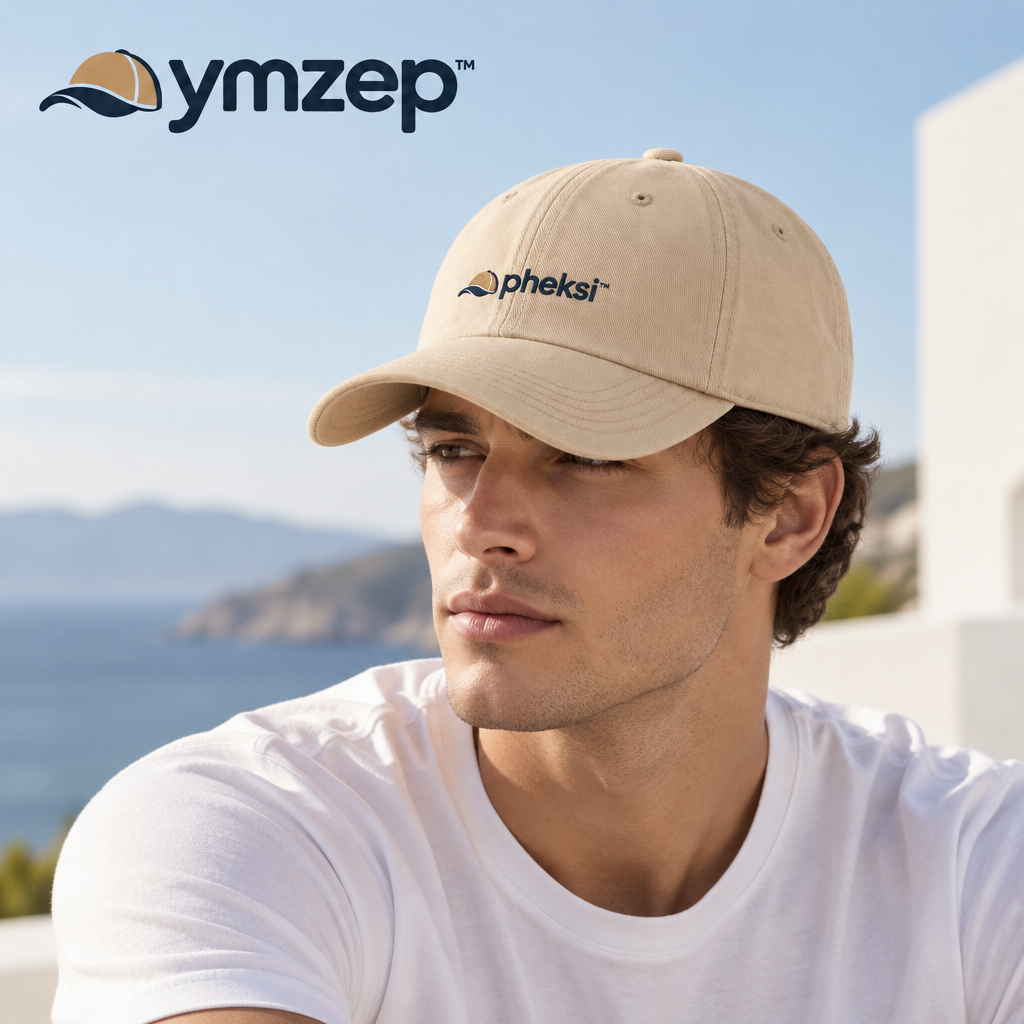 Sand Beige Embroidered Baseball Cap — Lifestyle