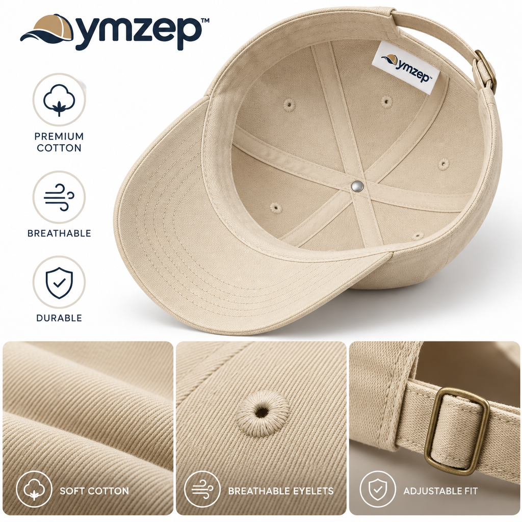 Sand Beige Embroidered Baseball Cap — Details
