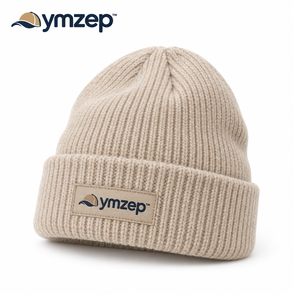 Oatmeal Ribbed Cuff Beanie — Hero